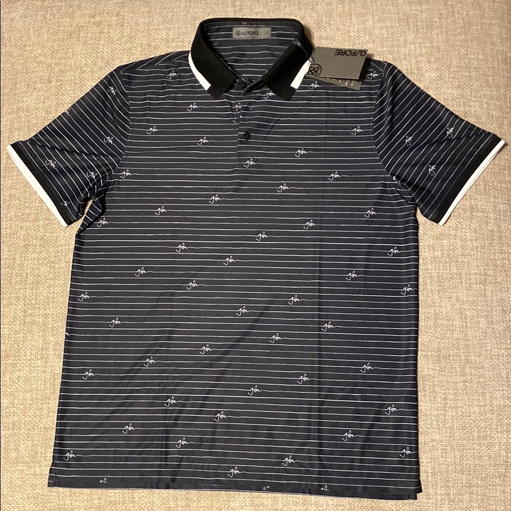 G/FORE Black and White Polo size L